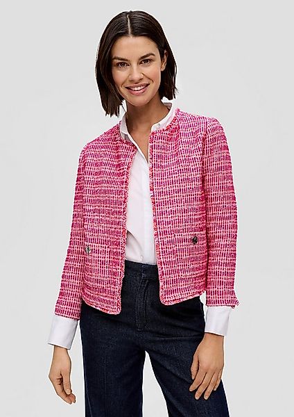 s.Oliver Funktionsjacke Indoor-Jacke Verkürzte Tweed-Jacke mit ausgefranste günstig online kaufen