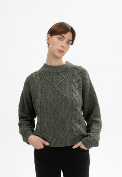 MELA Strickpullover Damen Zopfmuster Strickpullover SAMAIRA günstig online kaufen