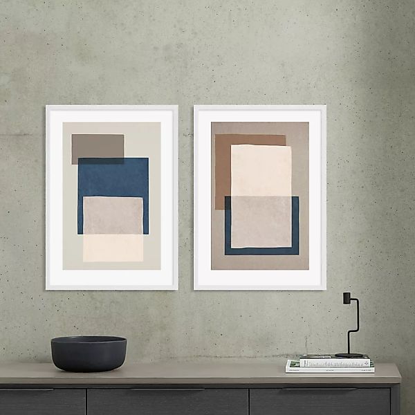 Maisey Design 'Soft Geometric' 2 x gerahmte Kunstdrucke (A3) - MADE.com günstig online kaufen