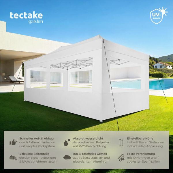 tectake Pavillon Viola, mit 6 Seitenteilen, günstig online kaufen