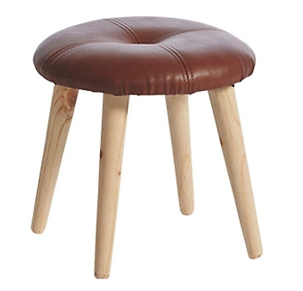 dasmöbelwerk Sitzhocker Schemel Fußhocker Ø36x32 cm Kunstleder Holz Hocker günstig online kaufen