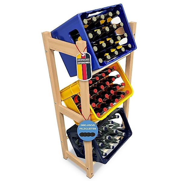 Mein-Regal Standregal THORE, Natur Getränkekistenregal Holz 3 Kisten Gemüse günstig online kaufen