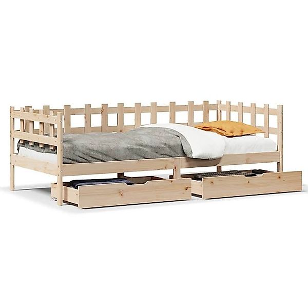 vidaXL Bett, Tagesbett mit Schubladen 90x200 cm Massivholz Kiefer günstig online kaufen