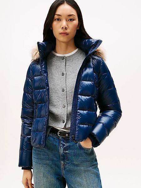 Tommy Hilfiger Steppjacke "GLOSS HW DOWN SLIM JACKET W FUR" in leicht glänz günstig online kaufen