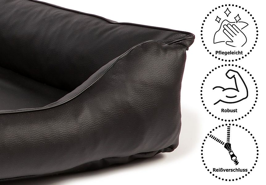 CopcoPet Tierbett Paco Hundebett Schwarz L - 90 x 70 cm Visco (orthopädisch günstig online kaufen