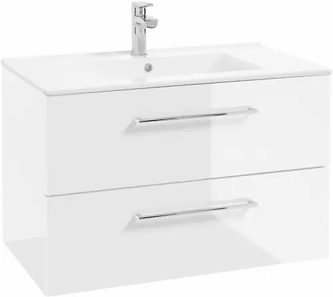 welltime Waschtisch »Palermo« Set, Badmöbel inkl. Waschbecken, Breite 80 cm günstig online kaufen