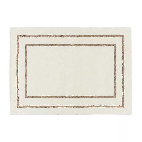 Borders Wollteppich weiß-beige 200x300 cm günstig online kaufen