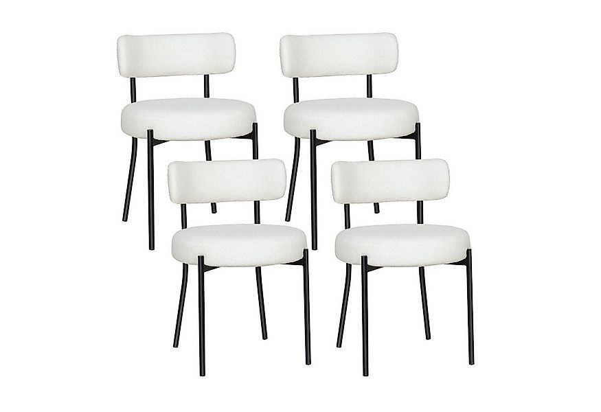 Puluomis Esszimmerstuhl (2/ 4/6er Set Bouclé mit Rückenlehnen, Polsterstühl günstig online kaufen