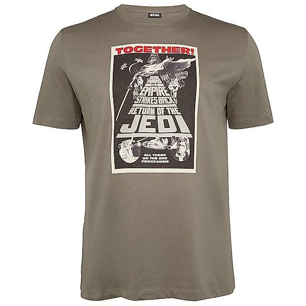 s.Oliver Rundhalsshirt Große Größen Herren T-Shirt taupe Star Wars™-Frontpr günstig online kaufen