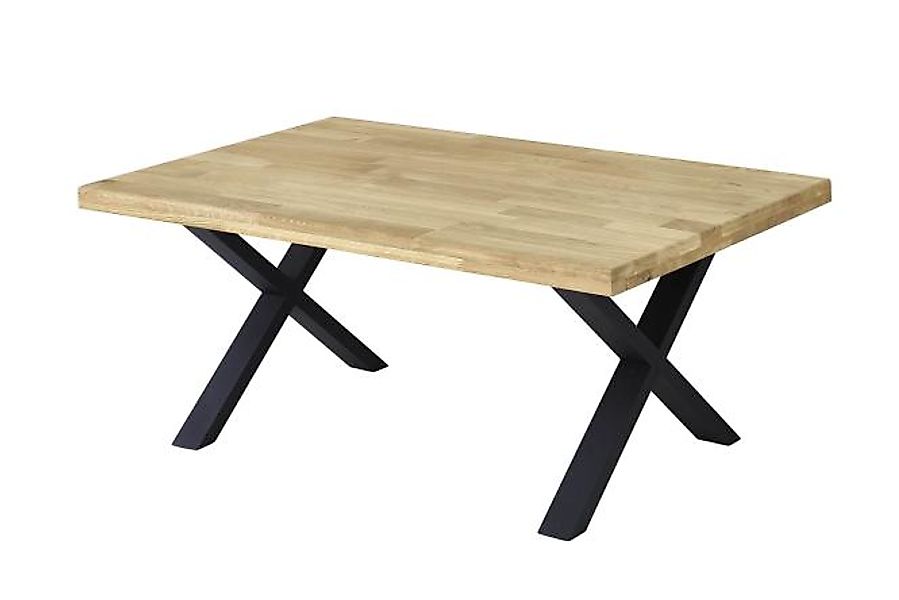 Couchtisch ca.110x43x70 cm Eiche Massiv / Metall schwarz günstig online kaufen