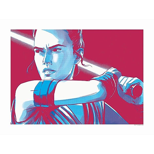 Disney Poster Star Wars Rey Rot und Blau 40 x 30 cm 610263 günstig online kaufen