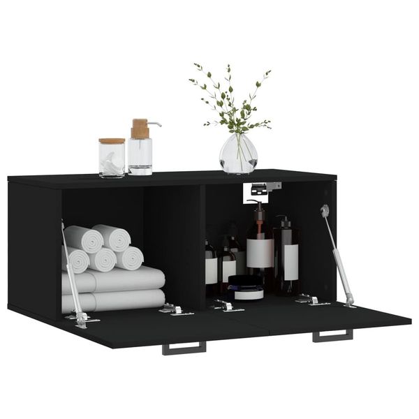 vidaXL Hängeschrank Wandschrank Schwarz 80x36,5x35 cm günstig online kaufen