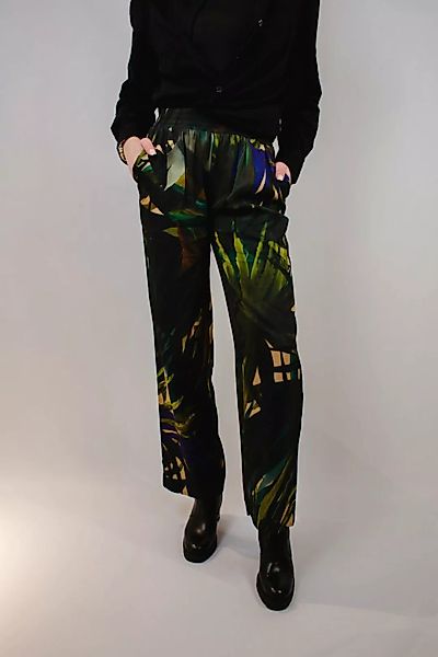 CATNOIR 5-Pocket-Jeans weite Hose CATNOIR tropical Print grün günstig online kaufen