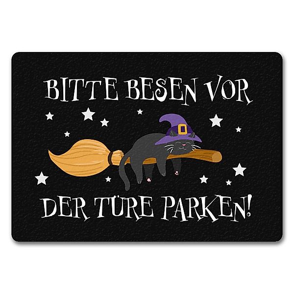 speecheese Fußmatte Hexen Katze auf Besen günstig online kaufen