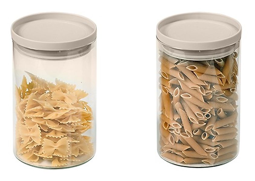 Aufbewahrungsgläser mit Deckel 2er Set KESPER Hellgrau günstig online kaufen