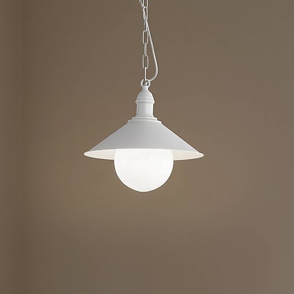 Außenhängeleuchte Enduro, weiß, Stahl, Glas, IP44, E27 günstig online kaufen