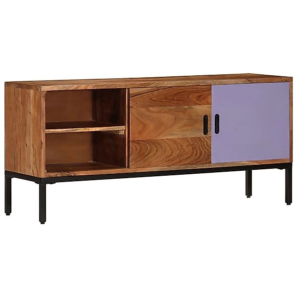 Vidaxl Tv-schrank Honigbraun Und Grau 110x30x50 Cm Massivholz Akazie günstig online kaufen