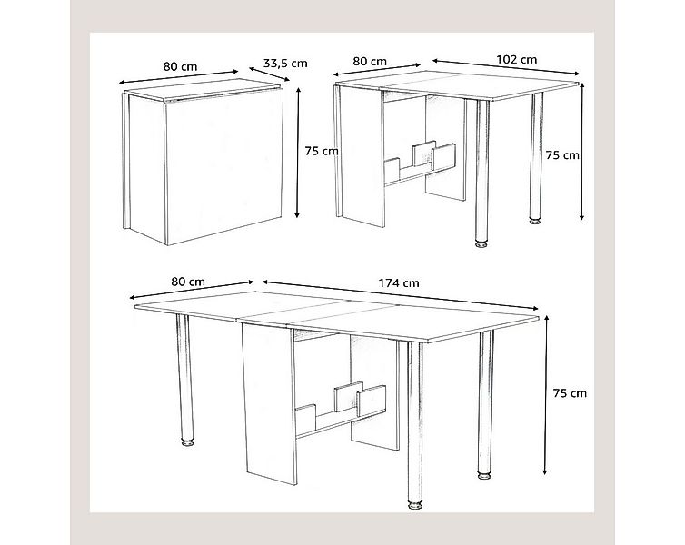 Rodnik Esstisch Amelie, klappbar, stabil & platzsparend, praktische abschra günstig online kaufen