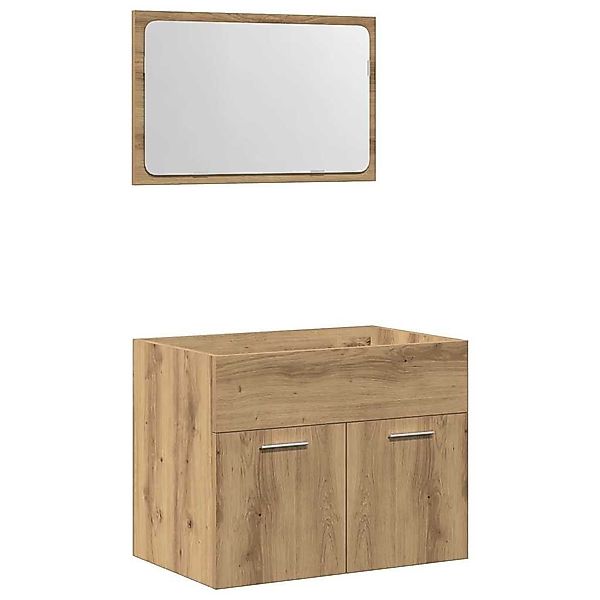 vidaXL Badezimmer-Set 2-tlg. Badmöbel-Set Artisan-Eiche Holzwerkstoff, günstig online kaufen