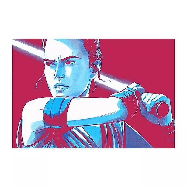 KOMAR Wandbild - Star Wars Faces Rey - Größe: 70 x 50 cm mehrfarbig Gr. one günstig online kaufen