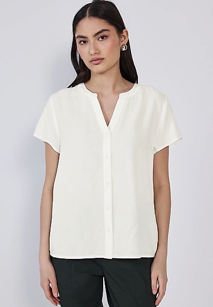 STREET ONE STUDIO Shirtbluse, mit geschlitztem Rundhalsausschnitt günstig online kaufen