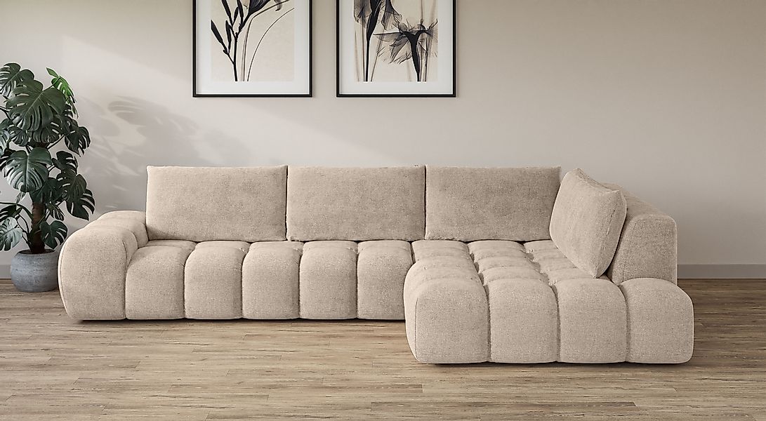 OTTO home Ecksofa »AZITA L-Form, XXL 352 cm Designsofa in Bubble-Opitk« los günstig online kaufen