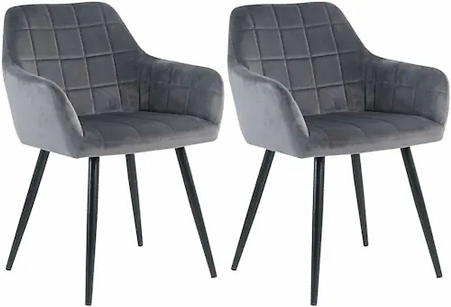 INOSIGN 4-Fußstuhl, (Set), 2 St., Samt, mit Quadratsteppung innen günstig online kaufen