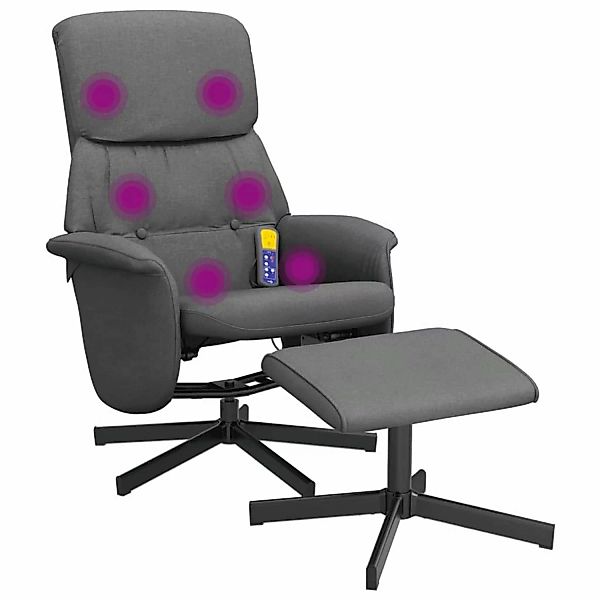 vidaXL Massagesessel mit Fußhocker Dunkelgrau Stoff Modell 5 günstig online kaufen