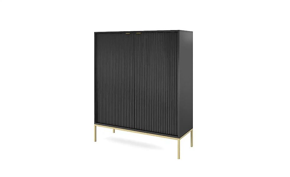 Highboard  Nova ¦ schwarz ¦ Maße (cm): B: 104 H: 125 Kommoden & Sideboards günstig online kaufen