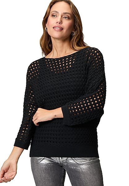 Zero Strickpullover "Damen Pullover mit Lochmuster" 1 Stk. tlg. Lochmuster günstig online kaufen