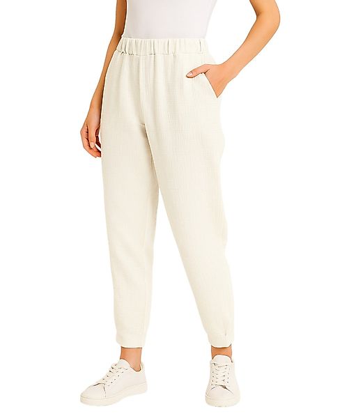 fashionshowcase Schlupfhose Damen Musselin Stoffhose 100% günstig online kaufen