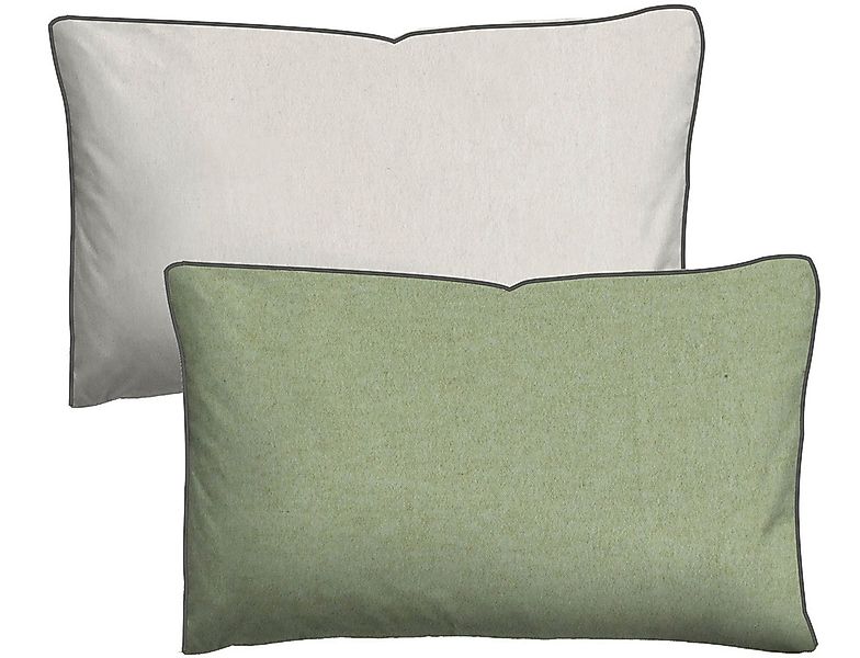 Biberna Kissenbezug "Hermal Flanell mit Reißverschluss, Melange-Optik, Wend günstig online kaufen