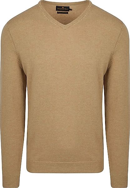 Steppin' Out Pullover V-Ausschnitt Merinowolle Beige - Größe L günstig online kaufen