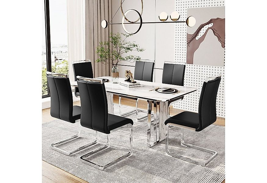 Merax Freischwinger (4 St), Schwingstuhl Esszimmerstuhl,4er Set,Polsterstuh günstig online kaufen