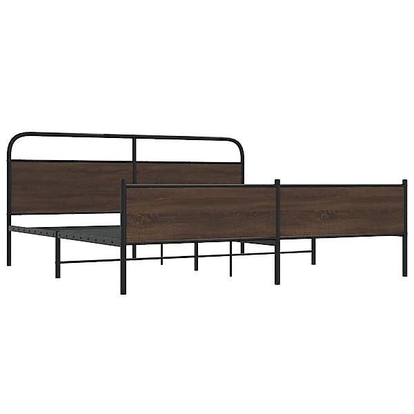 vidaXL Bett Metallbett ohne Matratze Braun günstig online kaufen