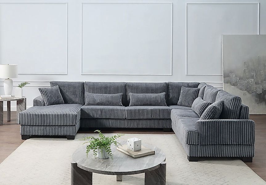 ATLANTIC home collection Wohnlandschaft, weicher XXL-Cordbezug, inklusive 6 günstig online kaufen