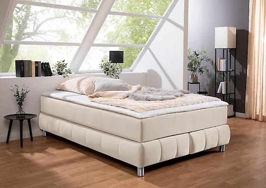 andas Boxspringbett "Salo", Ohne Kopfteil, inkl. Topper, auch in Überlänge günstig online kaufen