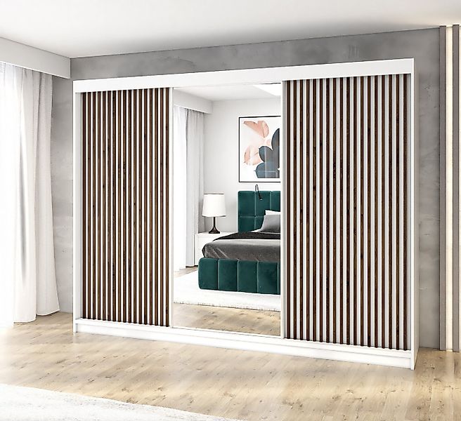 A&J MöbelLand GmbH Schiebetürenschrank FARA 200 cm, mit 4 Schubladen, Spieg günstig online kaufen