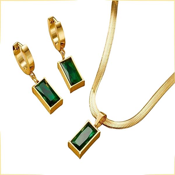 GOLDKLEIN Schmuckset Ohrringe Halskette vergoldeter Edelstahl günstig online kaufen