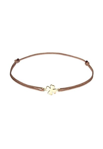 Elli Armband Kleeblatt Textilarmband 925 Silber vergoldet (kein Set, 1-tlg) günstig online kaufen