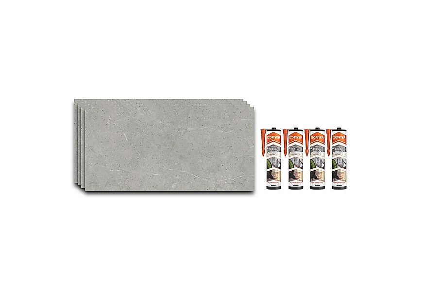 IZODEKOR 3D Wandpaneel IZODEKOR SPC Wandpaneel Betonoptik Dunkelgrau 60x120 günstig online kaufen