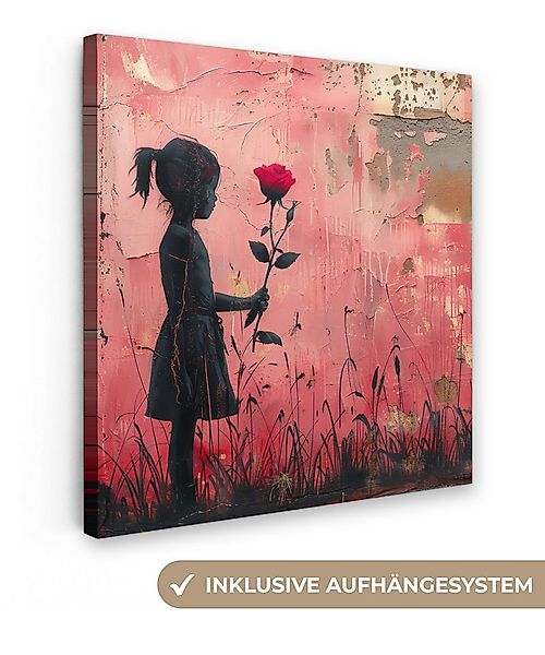 OneMillionCanvasses® Leinwandbild Graffiti - Mädchen - Rosa - Straßenkunst günstig online kaufen