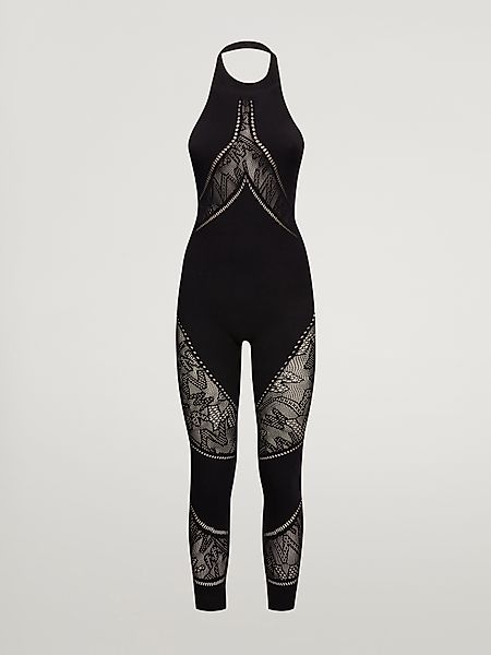 Wolford - Sporty Logo Net Jumpsuit, Frau, black, Größe: M günstig online kaufen