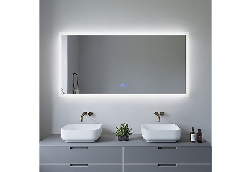 AQUALAVOS Badspiegel LED Badspiegel 140x70 cm Großer Badezimmer Wandspiegel günstig online kaufen
