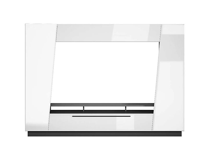 TV-Möbel TV-Wand mit Stauraum & LEDs - MDF lackiert - Weiß - CHACE günstig online kaufen
