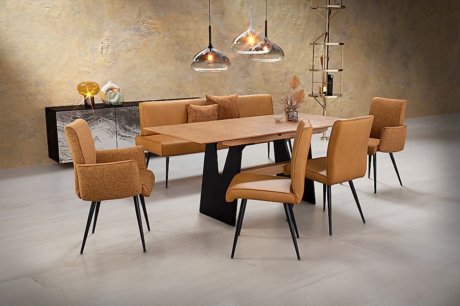 K+W Komfort & Wohnen Essgruppe "Giacomo I" Polsterbank, 2 Stühle und 2 Arml günstig online kaufen