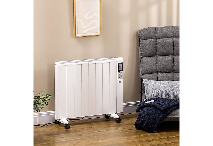 HOMCOM Heizlüfter Elektroheizung mit Rollen, 9 vorinstallierte Modi, 2000 W günstig online kaufen