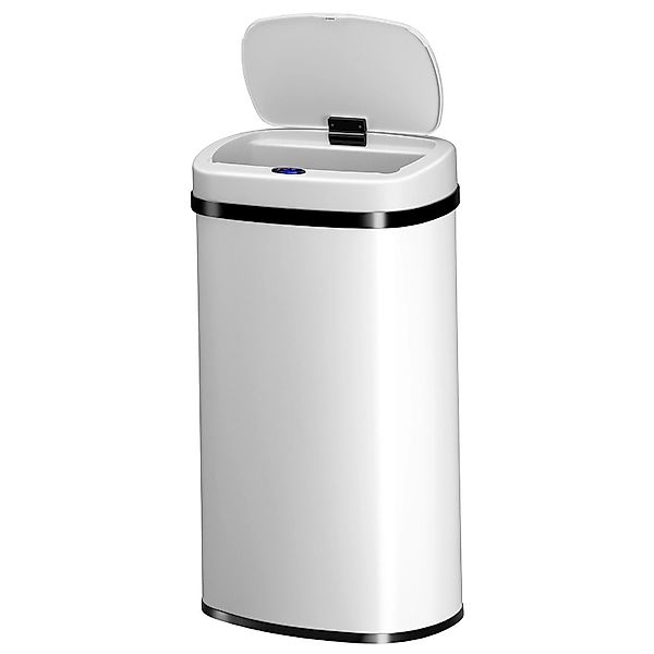 Juskys Mülleimer Viereckig mit Sensor 60 L Weiß günstig online kaufen