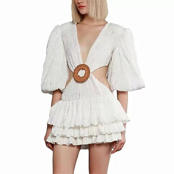 ZWY Dirndl Sexy Kleid mit offenem A-Linien-Rock und V-Ausschnitt günstig online kaufen
