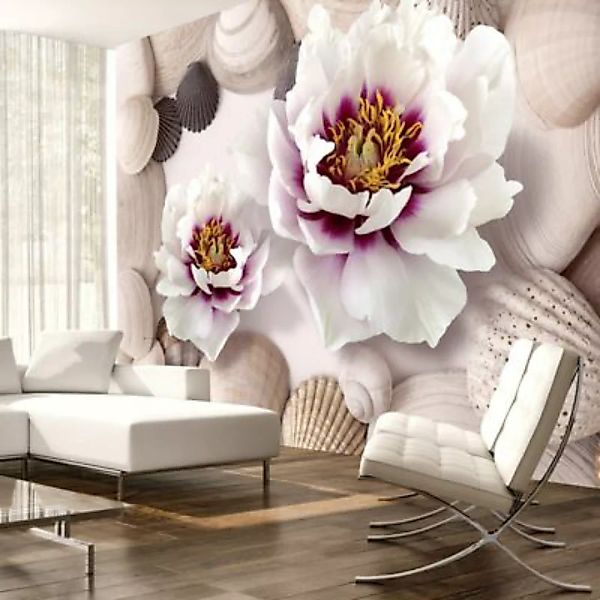 artgeist Fototapete Flowers and Shells mehrfarbig Gr. 250 x 175 günstig online kaufen